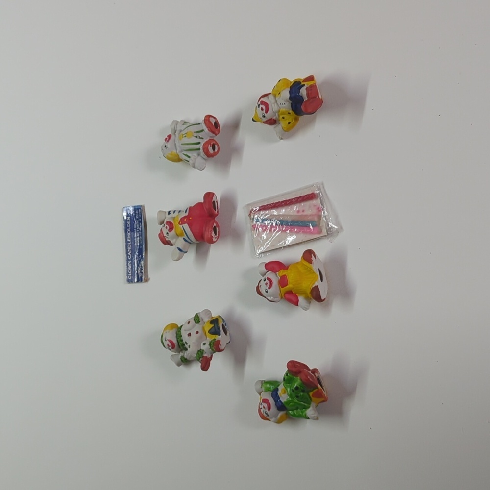 Porcelain Clown Candle Holder Set of 6 House of Lloyd Clown cake topper